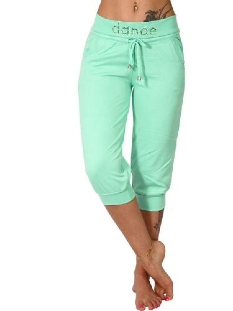 SySea - Summer Women's Elastic Waist 3/4 Jogging Fitness Pants - Walmart.com - Walmart.com