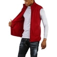thumbnail image 6 of ToBeInStyle Men's Zip Up Sleeveless High Collar Polar Fleece Vest - Burgundy - XL, 6 of 7