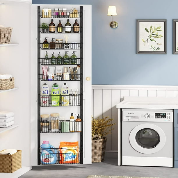 Over the Door Pantry Organizer, 8Tier Pantry Door Organizer with Adjustable Baskets for Kitchen