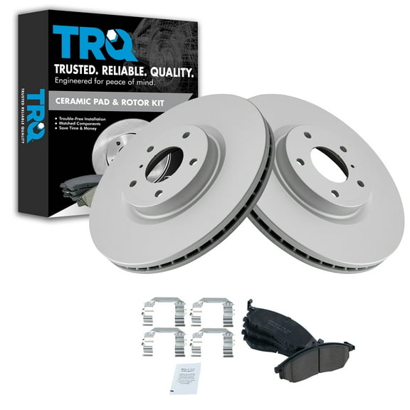 TRQ Front Ceramic Disc Brake Pads & G-Coated Rotors Kit Fits Select Infiniti Nissan New