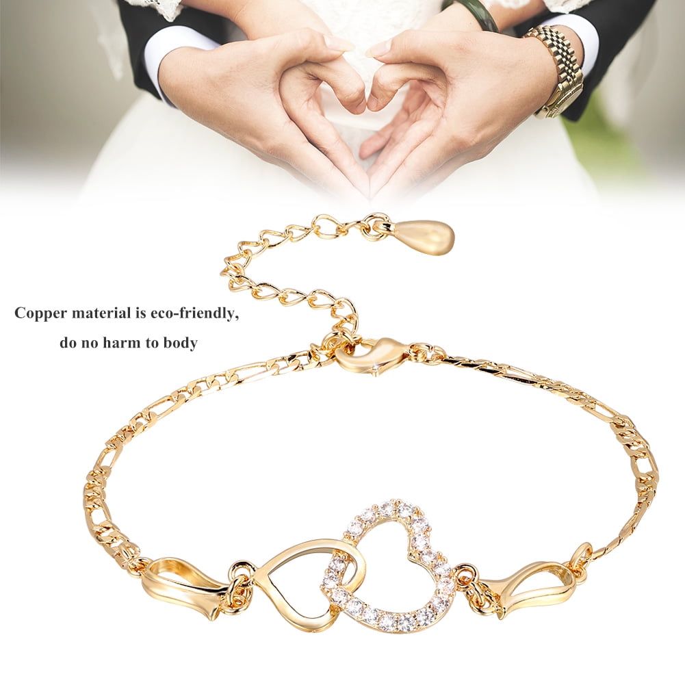 EECOO Barefoot Bracelet,Women Lady Ankle Barefoot Heart-shaped Decoration Copper Plated Bracelet Chain Plated Anklet