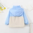 thumbnail image 4 of MEZZALL Kids Boys Girls Patchwork Coat Hooded Jacket Toddler Windproof Zipper Outwear Long Sleeve Outerwear Solid Color Coats Winter Versatile Child Streetwear, 4 of 4