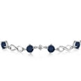 thumbnail image 3 of Gem Stone King 2.47 Ct Round Blue Sapphire White Diamond 925 Sterling Silver Keren Hanan Women Adjustable Infinity Tennis Link Bracelet, 3 of 6