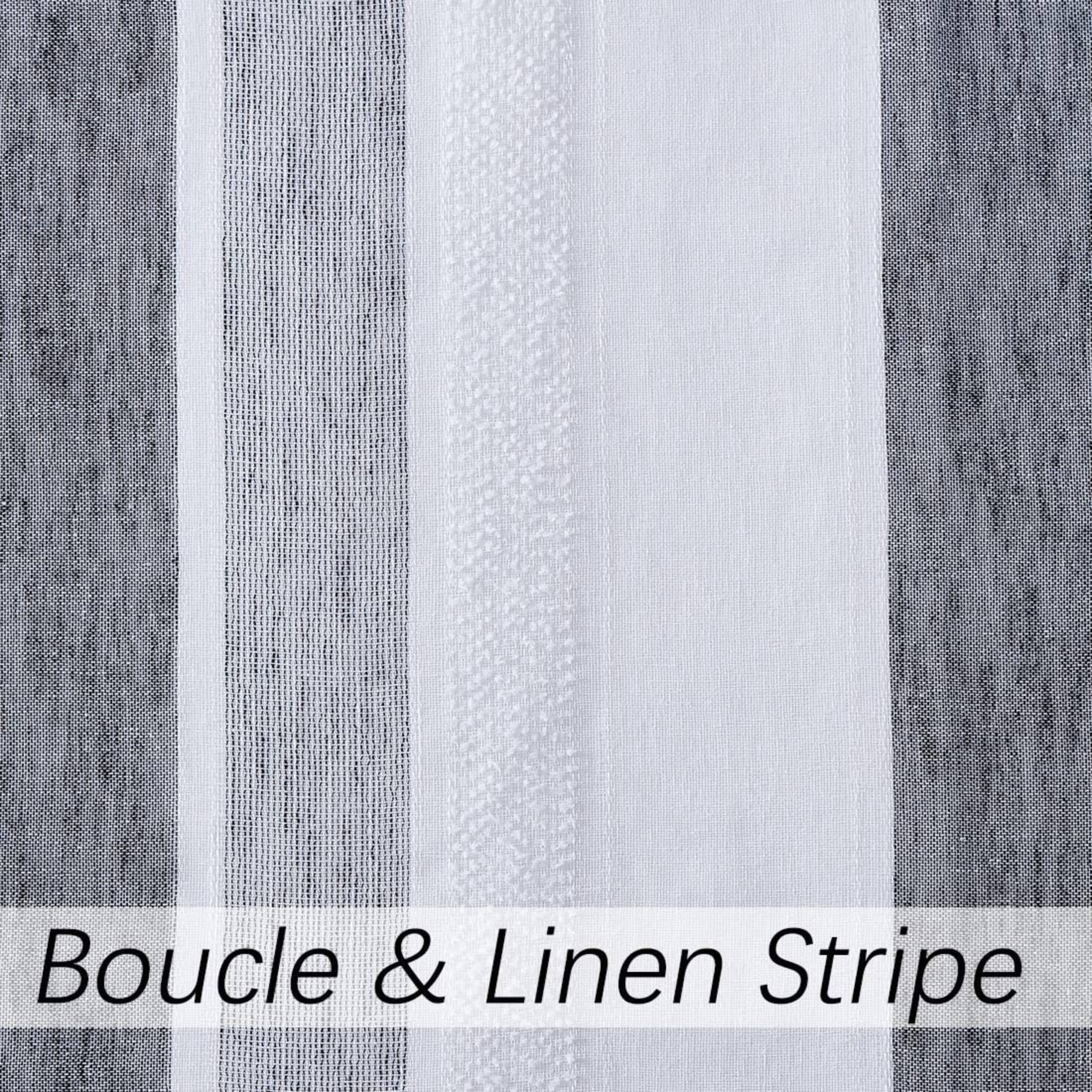 Uptown Home Rustic Linen Semi-Sheer Stripe Curtains, 50” x 95” (2 Panels)
