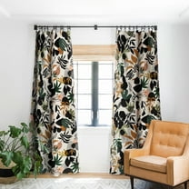 Society6 Marta Barragan Camarasa Modern Simple Jungle Blackout Curtain Single Panel White Tropical 50" x 64"