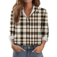 thumbnail image 3 of Xuniizn Womens Button Down Shirts Plaid Long Sleeve Shirts for Women Collared Fall Business Casual Tops Lightweight Work Blouses, 3 of 6