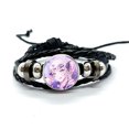 thumbnail image 2 of Project SEKAI Anime Akiyama Mizuki Nightcord pulsera de cuentas de Metal a presión de vidrio, pulsera de cuero trenzada negra para mujer, regalo, 2 of 5