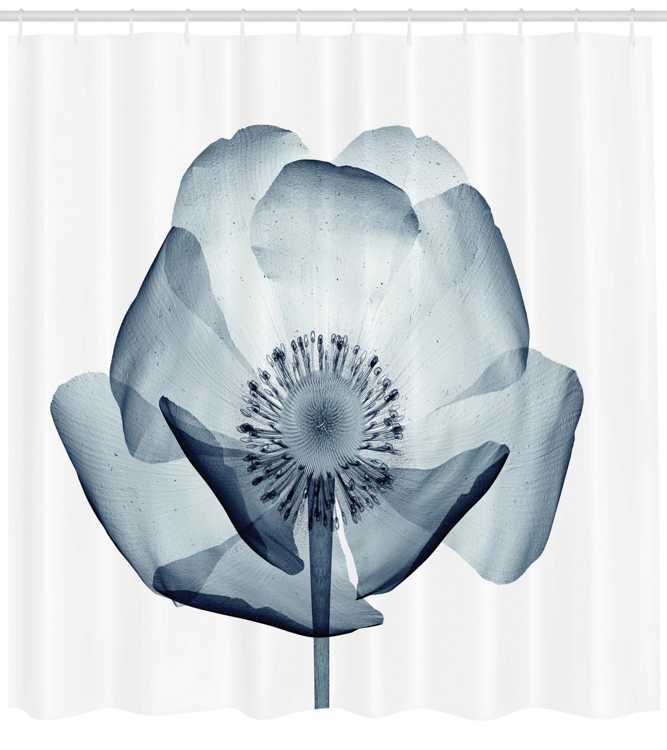 Xray Flower Decor Shower Curtain Set Closer Vision Of A Poppy