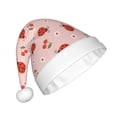 thumbnail image 2 of KLL Christmas Hats for Adults Plush Ladybug With Flower Print Santa Hat Xmas Fluffy Santa Claus Hat for Women Men, 2 of 6
