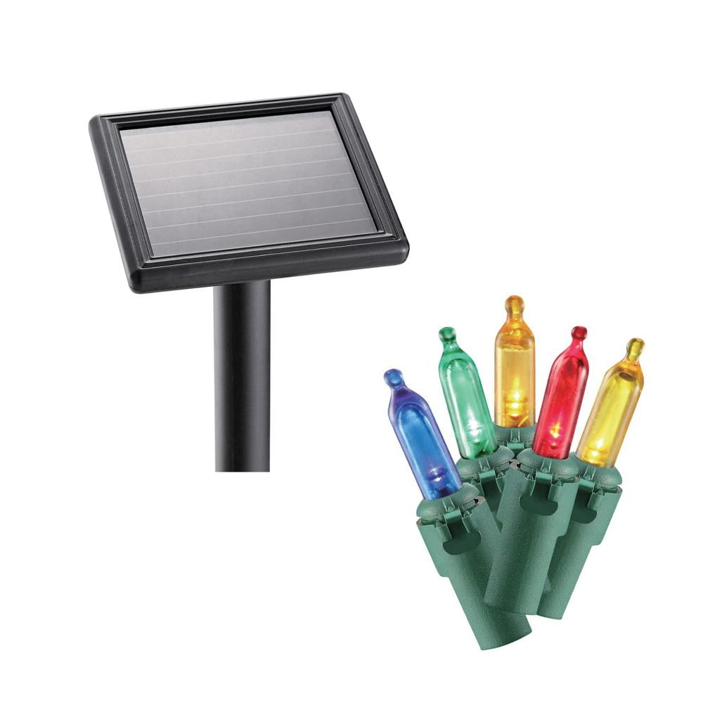 Home Accents Holiday 100Light LED MultiColor Smooth Mini Solar Light