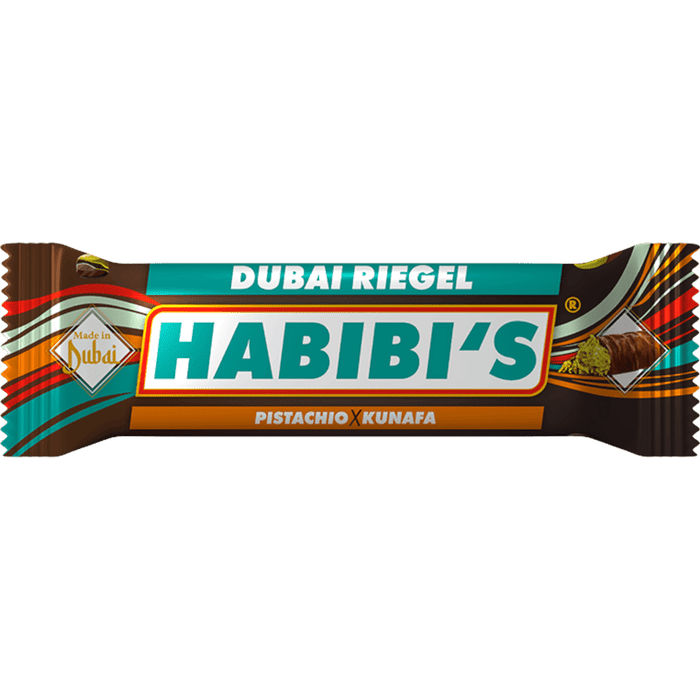 Habibi’s Dubai Chocolate Bars, Crunchy Pistachio Cream, 1.41oz (Pack of 24)