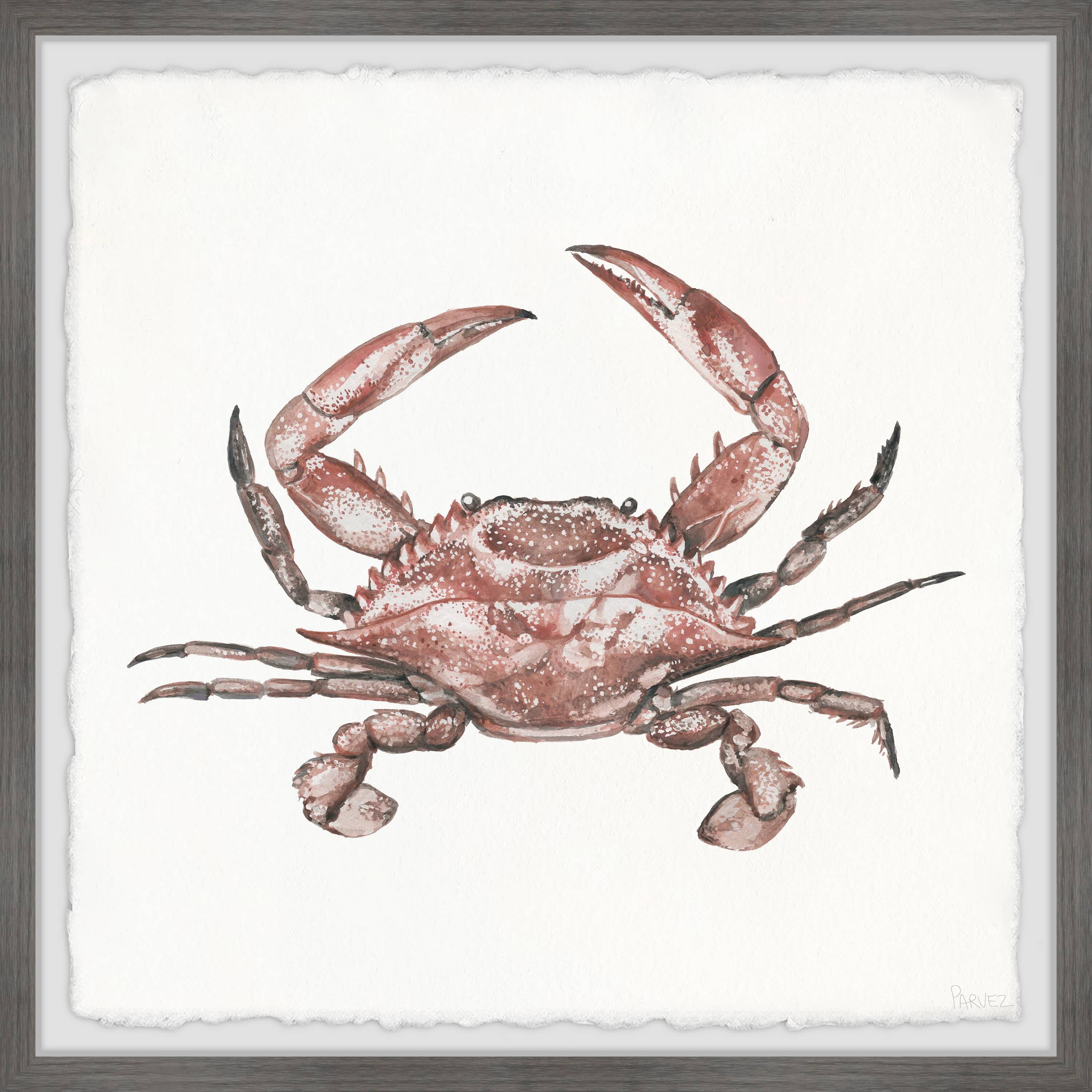 Parvez Taj Red Crab Framed Wall Art Walmart Com Walmart Com