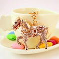thumbnail image 3 of rygai Key Pendant Ethnic Style Glitter Decoration Zinc Alloy Inlaid Rhinestone Horse Keychain Toy Birthday Gift,Golden, 3 of 7