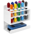 thumbnail image 2 of MyGift 2-Tier White Acrylic 10-Slot Wall-Mounted Dry Erase Whiteboard Marker and Eraser Holder Rack, 2 of 8