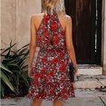 thumbnail image 5 of Awdenio Women's Cocktail Dresses, Fashion Women Floral Printed Strapless Ruffle Bandage Casual Dress, 5 of 6