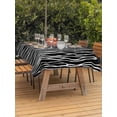 thumbnail image 3 of Outdoor Tablecloth with Umbrella Hole for Patio/Picnic/Party/Camping, Black Striped Waterproof Table Cloth Rectangle Table Cover Washable, Retro Wave Lines Texture Simple (60"x 102"), 3 of 8