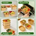 thumbnail image 4 of SITIEDAN 50-Count 25oz Kraft Paper Rectangular Disposable Paper Bowls, Disposable Food Containers with Lids and Forks, Bowls with Lids for Salad, 4 of 9