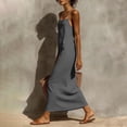 thumbnail image 5 of Tqcoqu Cotton Linen Sundress for Women,Summer Sleeveless Casual Loose Maxi Dress,Lightweight Beach Vacation Cami Dresses,Gray Women's S-XXL, 5 of 9