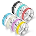 thumbnail image 1 of Anillos de pareja de acero inoxidable románticos Y2k para mujeres y hombres, anillo de bodas con promesa de amor eterno con forma de corazón punk, regalo de San Valentín, 7 amarillo, código de modelo, 1 of 2