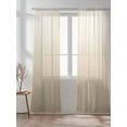 thumbnail image 2 of Beige Brown Sheer Curtains 108 Inch Long 2 Panels, Gradient Solid Color Ombre Modern Art Light Filtering Rod Pocket Semi Sheer Curtains, Sheer Voile Drapes for Living Room Bedroom, 52"x108", 2 of 5