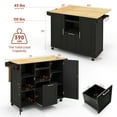 thumbnail image 4 of Costway Rolling Kitchen Island Utility Serving Cart with Drop Leaf Wine Rack Drawer Black, 4 of 10