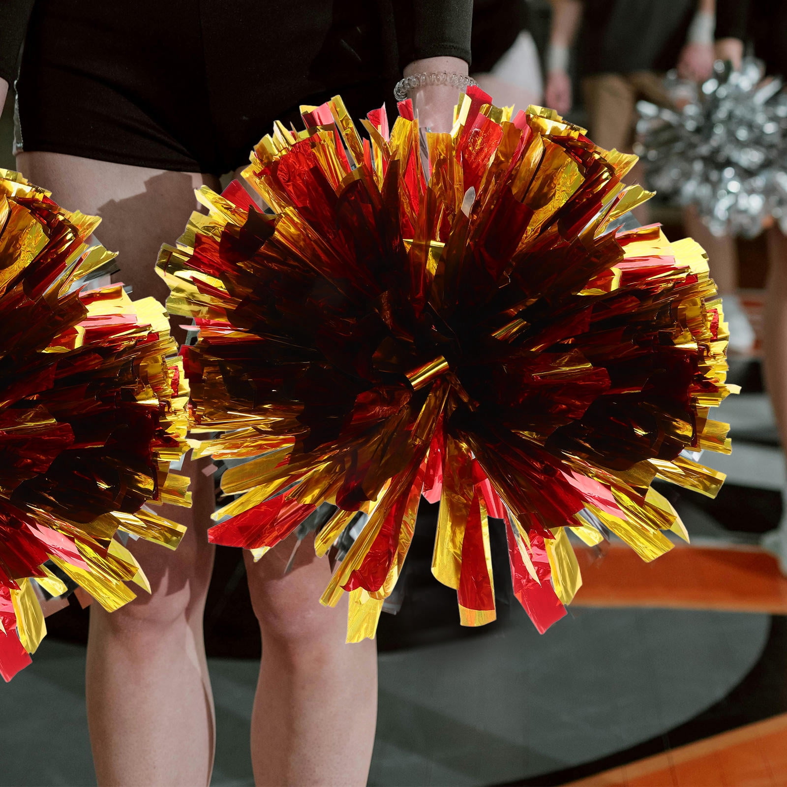 Raindrops 10-Pack Cheerleading Pom Poms Reusable Plastic Props for and Events