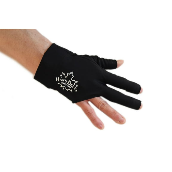 Delta Billiard Glove - Right Hand, Black For Billiards/Pool Players