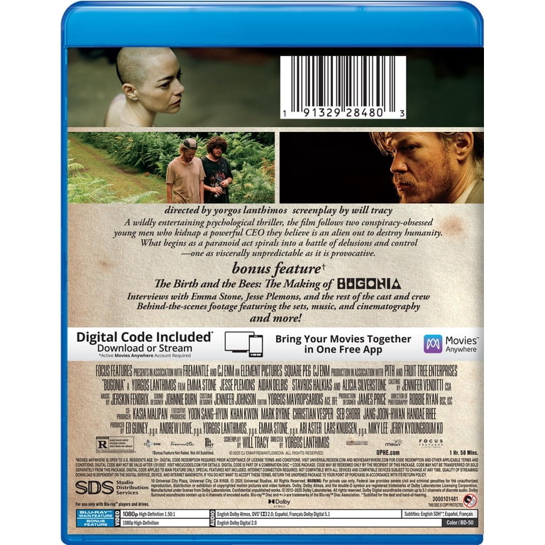 Bugonia Blu-ray + Digital Copy, Drama, Comedy, Crime, Science