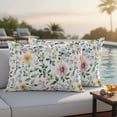 thumbnail image 2 of Outdoor Pillow Cover Watercolor Flower Set of 2 Waterproof Throw Pillowcases Spring Flower Decorative Patio Furniture Pillows for Couch Garden Indoor & Outdoor Use, 2 of 9