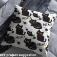 thumbnail image 2 of Homewish Graffiti Cat Fabric by the Yard 2 Yard,Cute Cartoon Kitten Room Decor Fabric by the Yard,White Black Fabric for Sewing For Girls Teens,Breathable Home Decor, 2 of 6