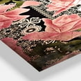 thumbnail image 3 of Designart 'Black Lacy Roses Pattern' Traditional Wall Clock, 3 of 3