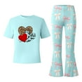 thumbnail image 4 of Tiijoy Girls Valentine's Day Short Sleeve T Shirt and Flared Pants Outfits, Sizes 11-12, 4 of 4