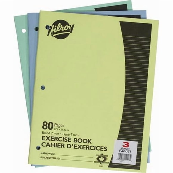 Hilroy Exercise Books, 3 Pack , 10-7/8 X 8-3/8, 80 Page, 3 Books, 80 Pages Each