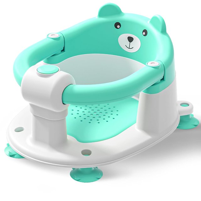 Asiento de baño ergonómico y seguro para bebés de 6 meses en adelante, color rosa