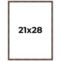 21x28 Frame Brown Bamboo with Dark Coffee/Walnut Finish | Solid Wood Picture Frame Width 0.75