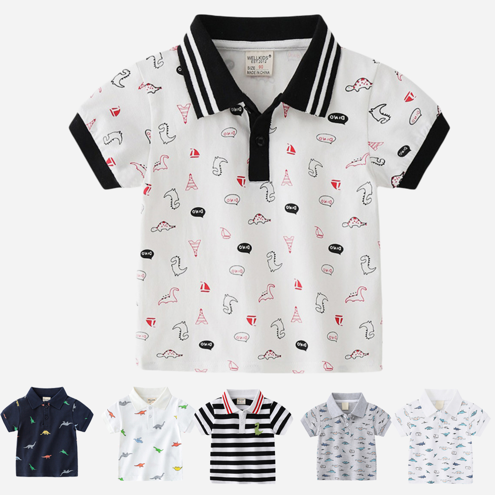 Gyratedream 15T Toddler Baby Boys Short Sleeve Cartoon Basic Polo