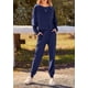 thumbnail image 4 of Conjunto Deportivo PRETTYGARDEN para Mujer 2 Piezas Canalé Azul Oscuro Talla M, 4 of 8