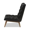 thumbnail image 3 of Baxton Studio Annetha Mid-Century Modern Black Faux Leather Upholstered Walnut Finished Wood Chair And Ottoman Set, 3 of 7