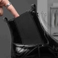 thumbnail image 4 of Men's Metallic Western Chelsea Boots - Square Toe Ankle Boots with Elastic Side Panels & Embroidered Detailing (Available in Bronze & Black), 4 of 7