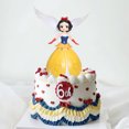 thumbnail image 2 of ER Eléctrica Doble Canción Giratoria Princesa Bailando Princesa Luz Giratoria Universal Puesto De Música Juguete Decoración De Pasteles, Amarillo Rojo Verde, 2 of 3