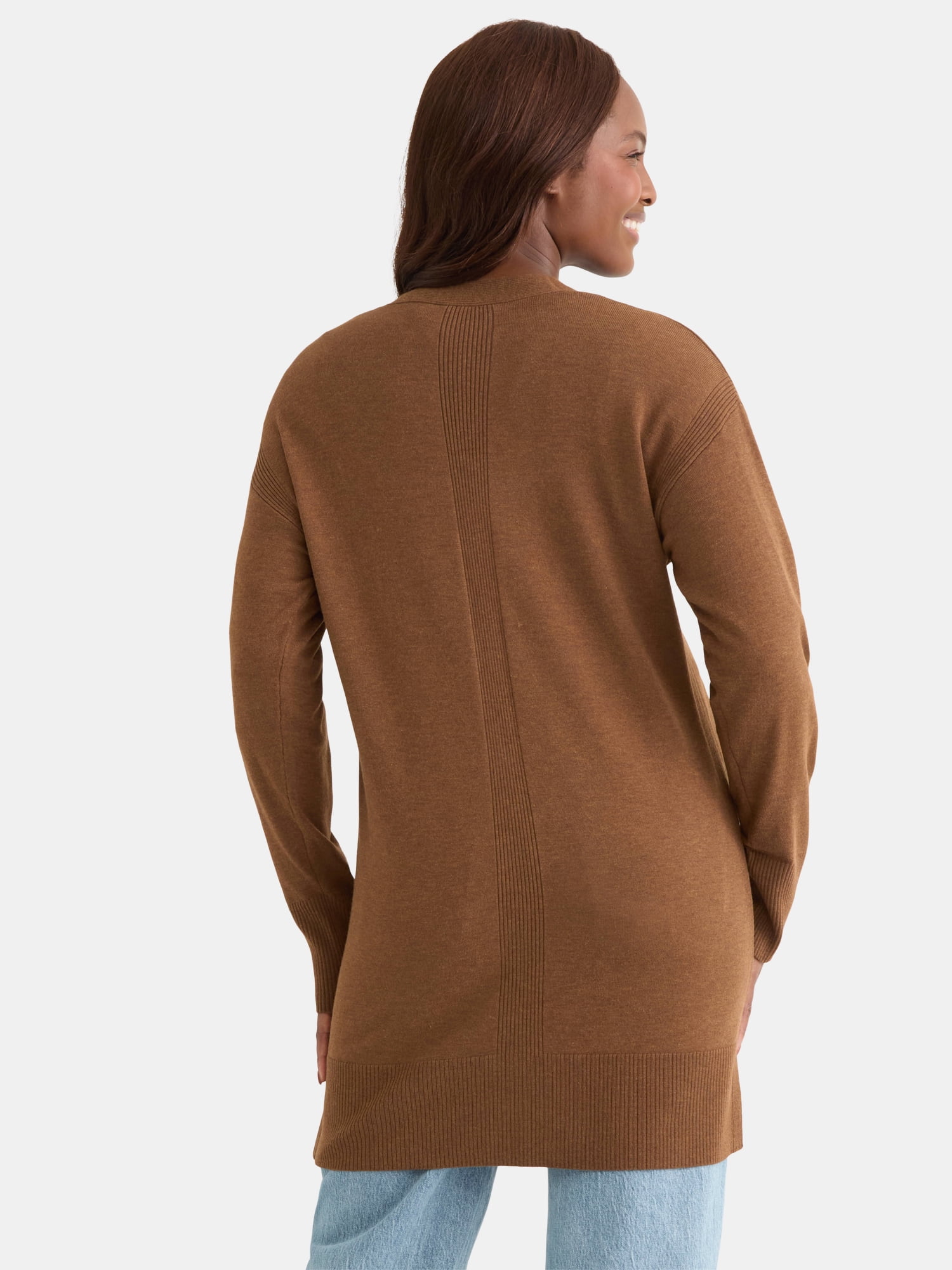 Time and Tru Women’s Longline Button Front Cardigan Sweater, Lightweight, Sizes XS-XXXL