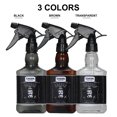 thumbnail image 1 of Botella rociadora plana de 300 ml en color negro, ideal para salones de belleza y uso en el hogar. Diseño ergonómico con gatillo de fácil uso, perfecta para estilismo y corte de cabello. Distribución, 1 of 5