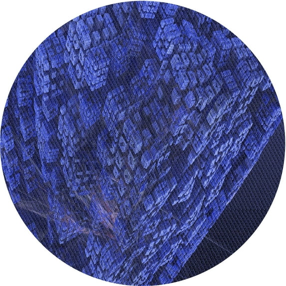 Ahgly Company Indoor Square Patterned Denim Dark Blue Area Rugs, 3' Square
