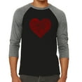 thumbnail image 1 of LA Pop Art Men's Raglan Baseball Word Art T-shirt - Country Music Heart, 1 of 2