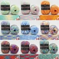 thumbnail image 2 of 50g/Ball Colorful 3 ply Yarn Handmade DIY Scarf Pillow Blanket Knitting Crochet Soft Milk Cotton Yarn, 2 of 5