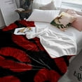 thumbnail image 6 of Fleece Blanket Lipprint Kisses Red and Black Blankets, Soft Cozy Warm Flannel Throw Blanket, Valentine's Day Lips Texture Blanket for Bed Couch Sofa,50x60In, 6 of 9