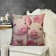 thumbnail image 2 of Pig Throw Pillow Cover Cute Pig Ballerina Watercolor Seamless Pattern Decorative Square Pillow Case for Home Bedroom Living Room Cushion Cover, 2 of 5