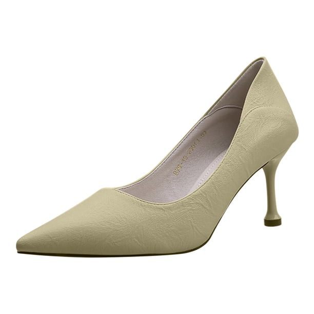 Amzcrzy Zapatos de mujer,Zapatos de mujer,Zapatillas de mujer, Zapatos de tacón alto de piel suave para mujer, tacones finos, nuevos, primavera-verano, versátiles, puntiagudos, negros, para trabajar.