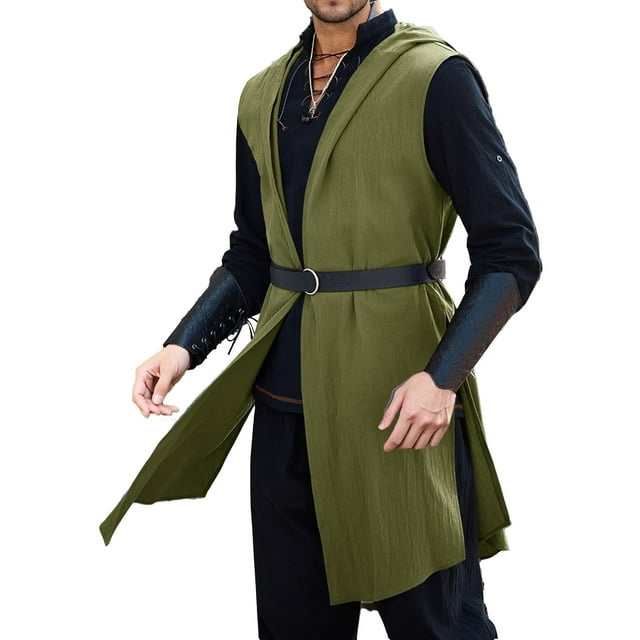 Liyamei Style Élégant Gilet Sans Manches pour Festival Jeu de Rôle Tenue de Fête Vert P