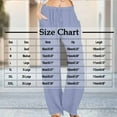 thumbnail image 3 of Summer Womens Plus Size Pants Women's Casual Solid Pants Elastic Waist High Waist Strap Home Pants Soft Womens Pants with Pockets Size S-3XL, 3 of 7